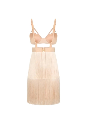 Elisabetta Franchi fringe-trimmed mini dress - Pink