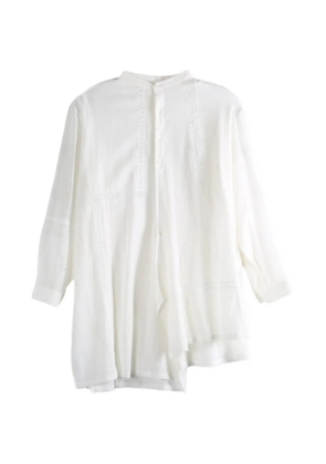 Y's lace-trim asymmetric shirt - White