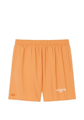 Lacoste logo-embroidered drawstring swim shorts - Orange