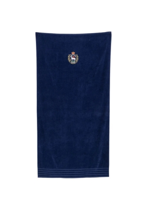 Johnny Lambs St. Tropez crest-embroidered beach towel - Blue