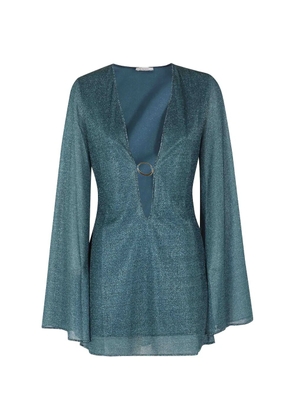 Oséree flared-sleeve mini beach dress - Blue