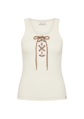 The Upside lace-up ribbed tank top - Neutrals