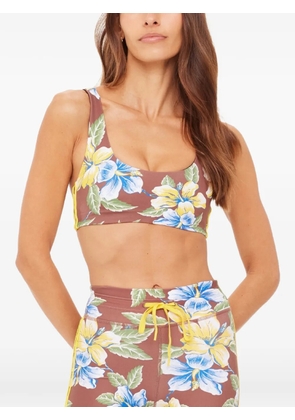 The Upside Isla floral-print performance top - Brown