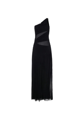 Elisabetta Franchi embroidered one-shoulder dress - Black