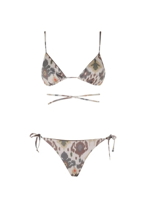 Bazar Deluxe printed triangle-shape bikini - Neutrals