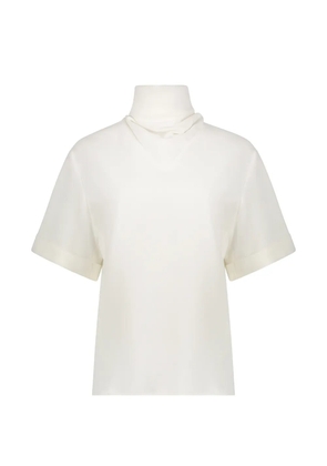 Ellery high-neck short-sleeve top - White
