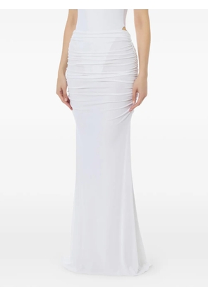 Elisabetta Franchi draped detail maxi skirt - White
