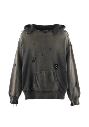 SAINT MXXXXXX distressed Double Face hoodie - Grey
