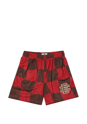 ERIC EMANUEL wavy-check shorts - Red