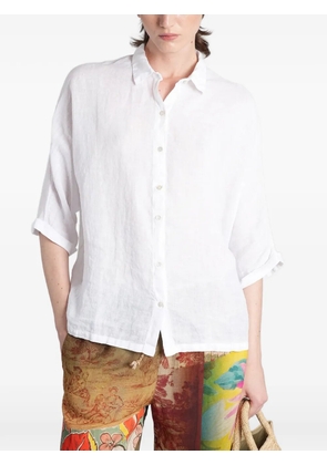 120% Lino three-quarter sleeves shirt - White