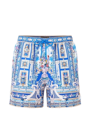 Camilla Ottoman Opulence graphic-print board shorts - Blue