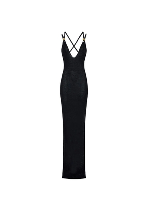 Elisabetta Franchi braided-strap maxi dress - Black