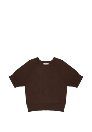 slowear diamond-pattern cotton sweater - Brown