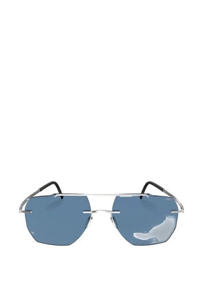 Silhouette geometric-frame double-bridge sunglasses - Silver