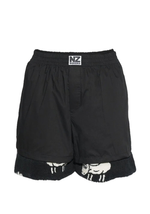 Natasha Zinko reversed upcycled layered shorts - Black
