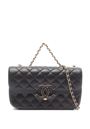 CHANEL Pre-Owned 2018-2019 Flap chain-strap leather shoulder bag - Black