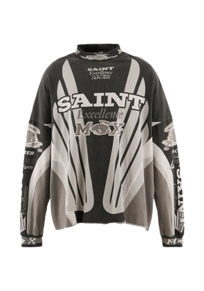 SAINT MXXXXXX logo-print long-sleeve T-shirt - Black
