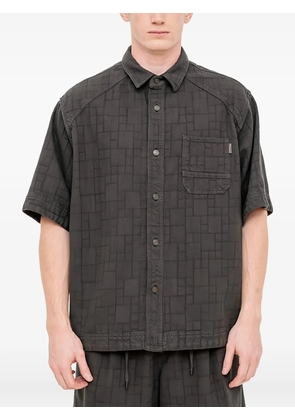 Juun.J geometric-patterned short-sleeved shirt - Grey
