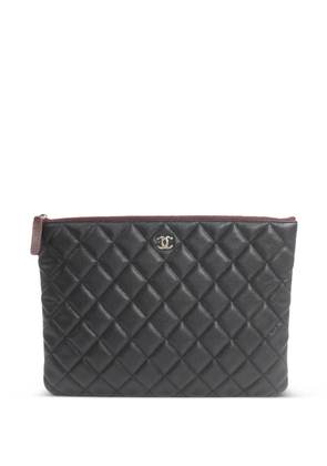 CHANEL Pre-Owned CC diamond-quilted clutch bag - Black
