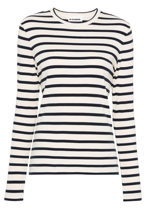Jil Sander long-sleeve striped T-shirt - White