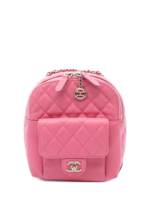 CHANEL Pre-Owned chain-detail diamond-quilted backpack - Pink