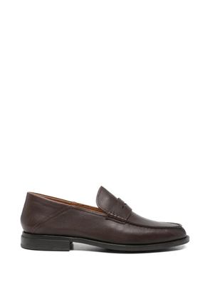 SERGIO MORETTI FIRENZE pebbled-leather penny loafers - Brown