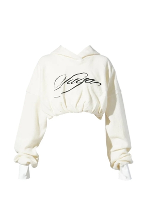Didu logo-print cropped hoodie - Neutrals