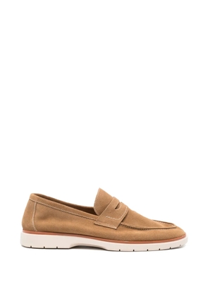 SERGIO MORETTI FIRENZE suede penny loafers - Brown
