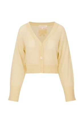 LoveShackFancy Lawrence bow-patch cashmere cardigan - Yellow