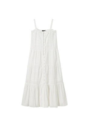 tout a coup broderie-anglaise tiered dress - White
