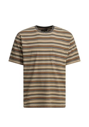 BEAMS PLUS striped chest-pocket T-shirt - Brown