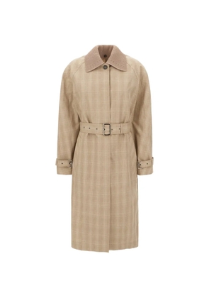 Iceberg check-pattern belted coat - Neutrals