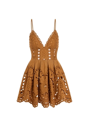 Charo Ruiz Ibiza Nix broderie-anglaise mini dress - Brown