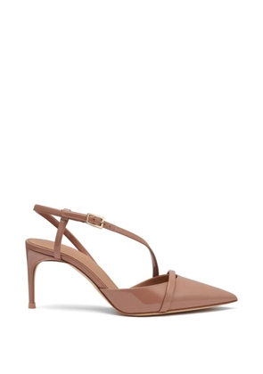 Malone Souliers Valeria patent-leather slingback pumps - Neutrals