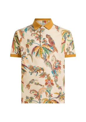 ETRO parrot and palm-tree motif polo shirt - Yellow