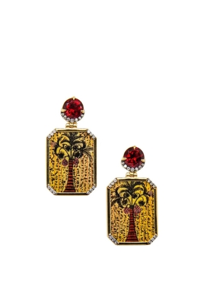 SILVIA FURMANOVICH Egypt miniature-painting diamond and garnet earrings - Yellow