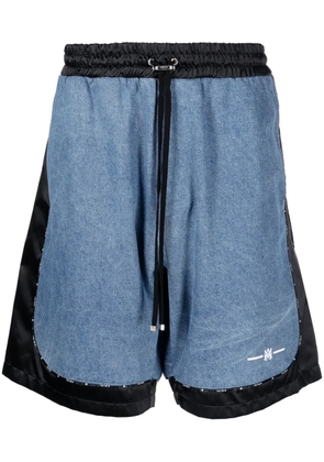 AMIRI denim-panelled track shorts - Blue