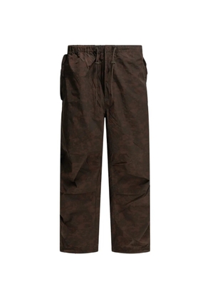 BEAMS PLUS floral-print drawstring trousers - Brown