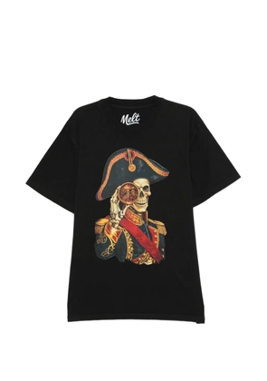 Melt graphic-print round neck T-shirt - Black