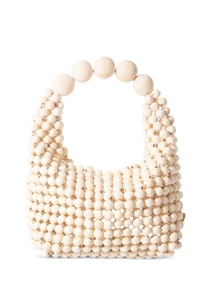 0711 Jodie beaded tote bag - Neutrals