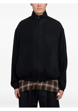 ssstein shirred flannel bomber jacket - Black