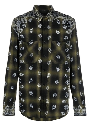 AMIRI bandana-print checked shirt - Green