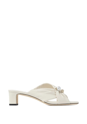 Jimmy Choo Rafi 45 pearl-embellished leather mules - White