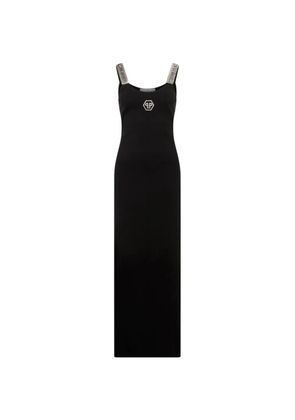 Philipp Plein hexagon-logo maxi dress - Black