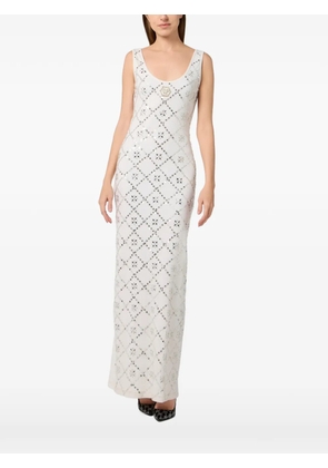 Philipp Plein sequins rhinestone jersey dress - Neutrals