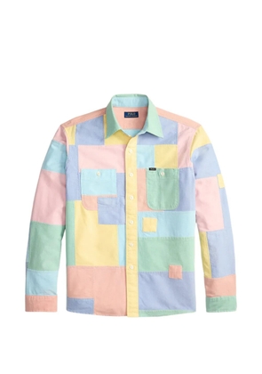 Polo Ralph Lauren patchwork-design button-down shirt - Blue