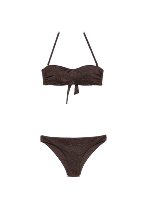Emporio Armani jacquard-logo bikini - Brown