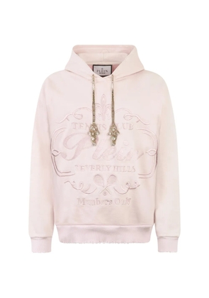 Philipp Plein crystal-embellished logo-embroidered hoodie - Pink