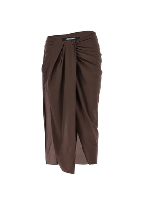 Jacquemus Le Jupe Paréo draped skirt - Brown