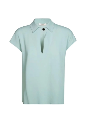 Glanshirt short-sleeve V-neck blouse - Blue